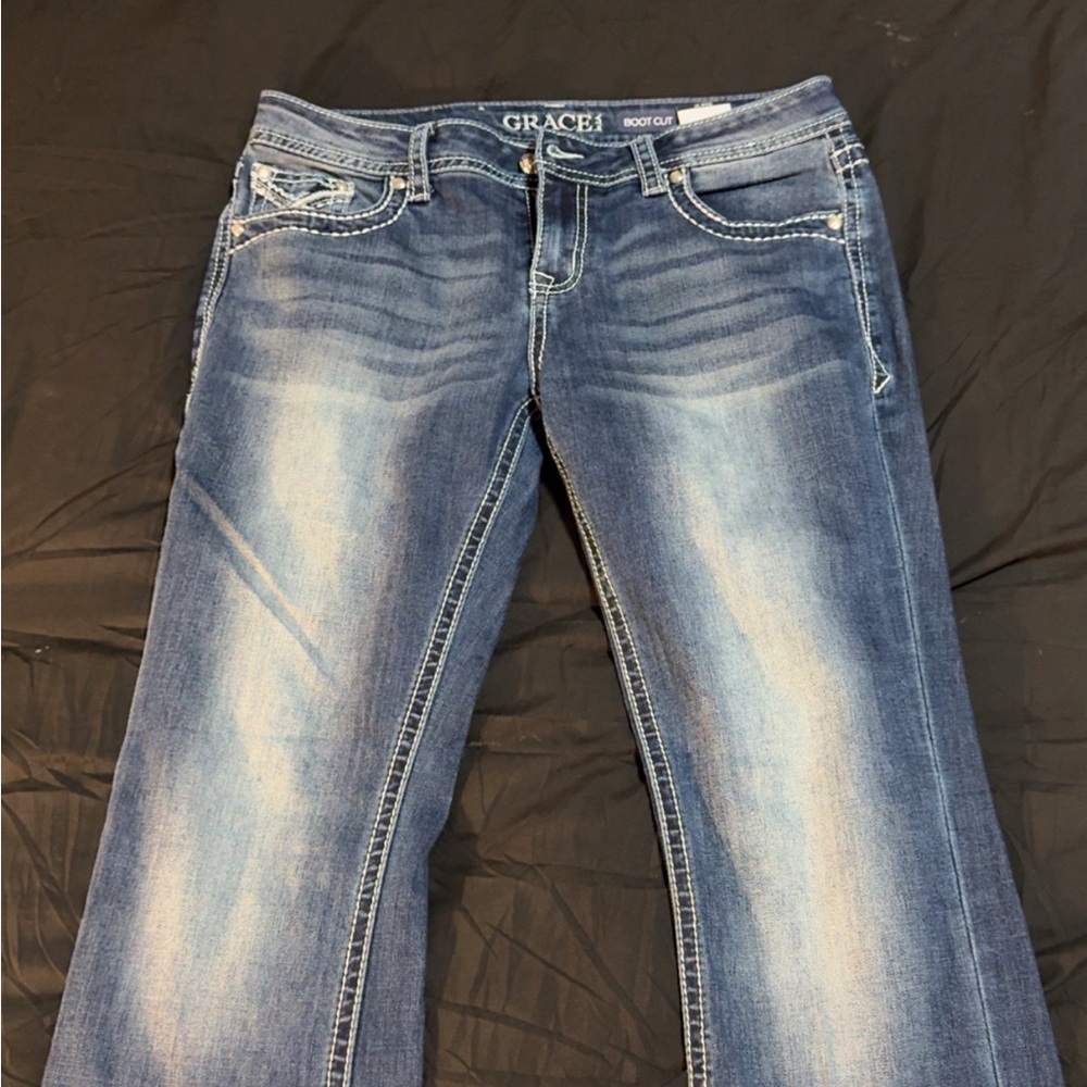 Grace Women's Boot Cut Jeans - Blue